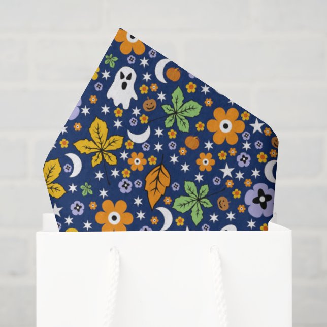 Halloween spooky ghost and orange pumpkins tissue paper (Gift Bag)