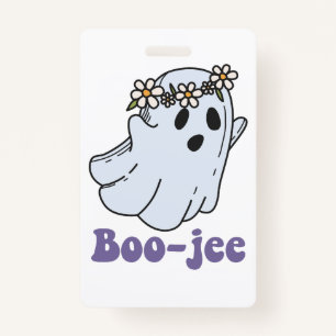 Halloween Spooky Ghost Boo Jee Boo  Badge