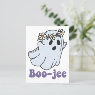 Halloween Spooky Ghost Boo Jee Boo Postcard