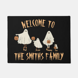 Halloween spooky ghost family  doormat