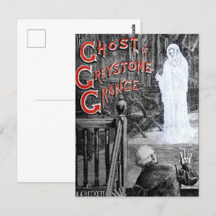 HALLOWEEN SPOOKY GHOST OF GREYSTONE MANSION POSTCARD