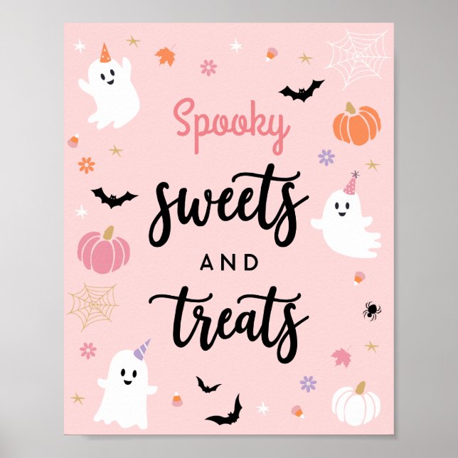Halloween Spooky Ghost Spooky Sweets & Treats Sign (Front)