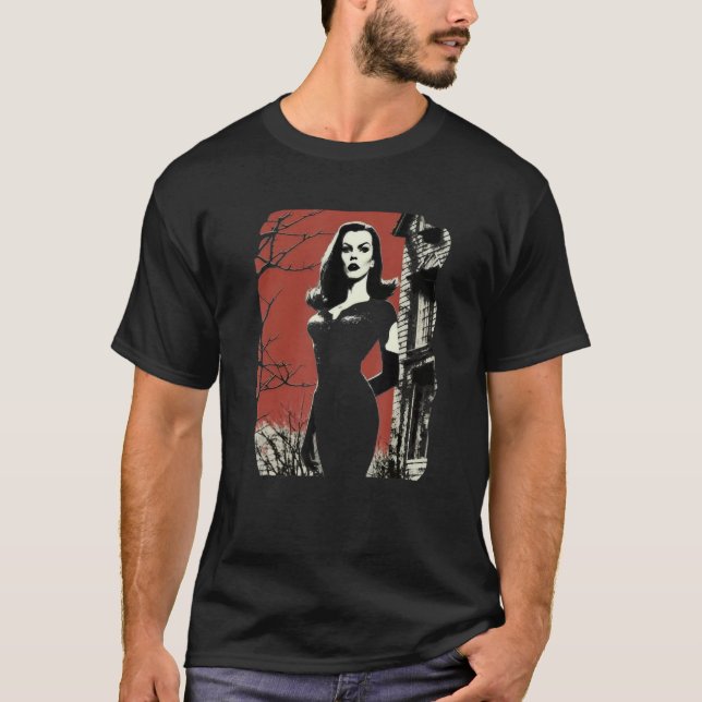 Halloween Spooky Gothic Vampire Witch Horror Fans T-Shirt (Front)