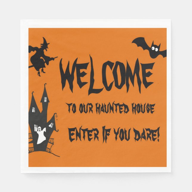 Halloween Spooky Haunted House Paper   Napkin (Front)