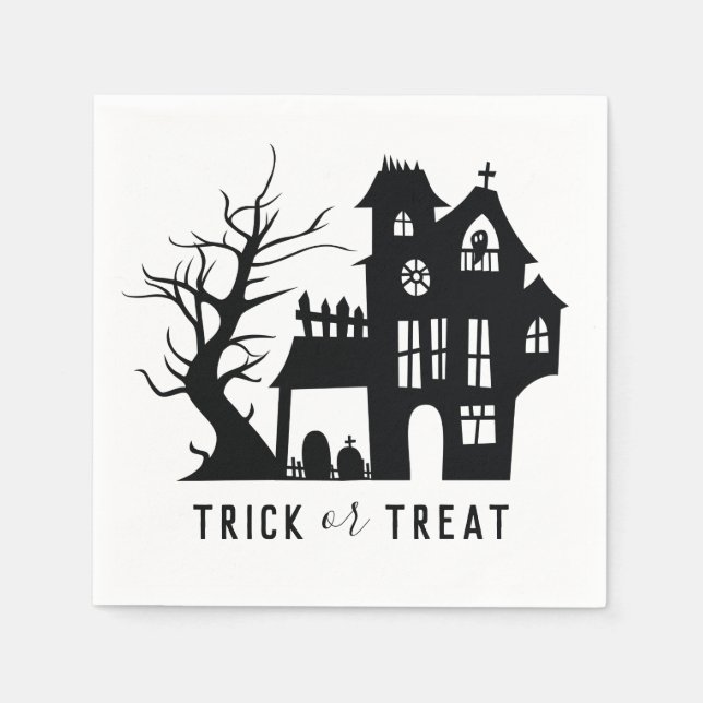 Halloween spooky haunted house. Trick or treat Napkin (Front)