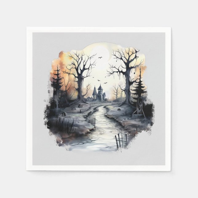 Halloween Spooky House Napkin (Front)