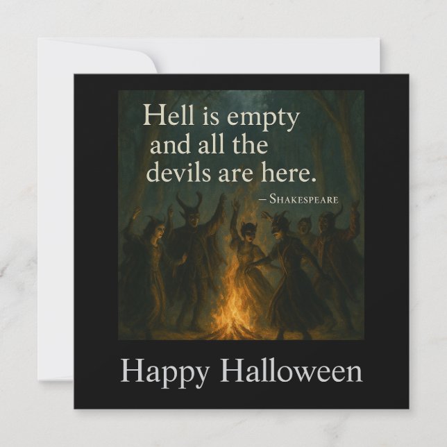Halloween Spooky Invitation Card - Hell is Empty (Front)