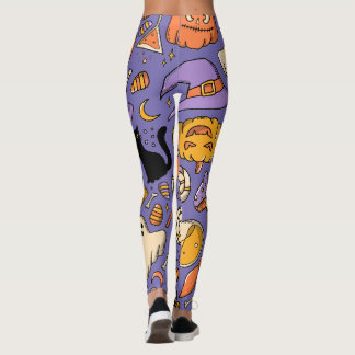 Halloween Spooky Jack O' Lantern Witch Leggings