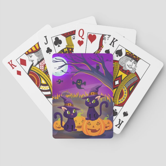 Halloween Spooky Kitties Playing Cards (Back)