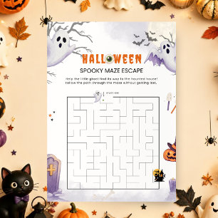 Halloween Spooky Maze Game Ghost Haunted House Invitation