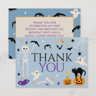 Halloween Spooky One 1st Birthday Thank You Card