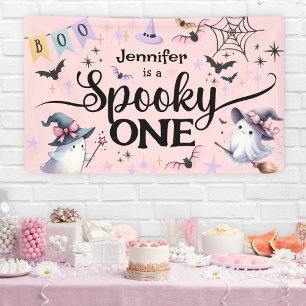 Halloween Spooky One Cute Ghost 1st Birthday Party Banner