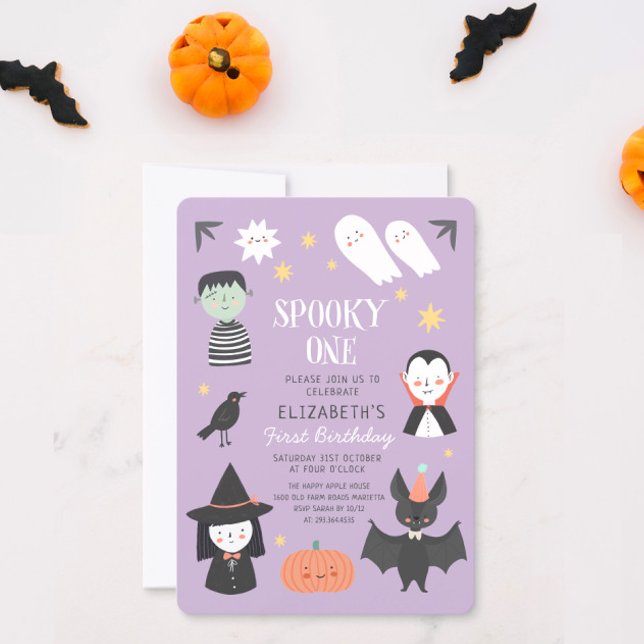 Halloween Spooky One First Birthday Invitation (Creator Uploaded)