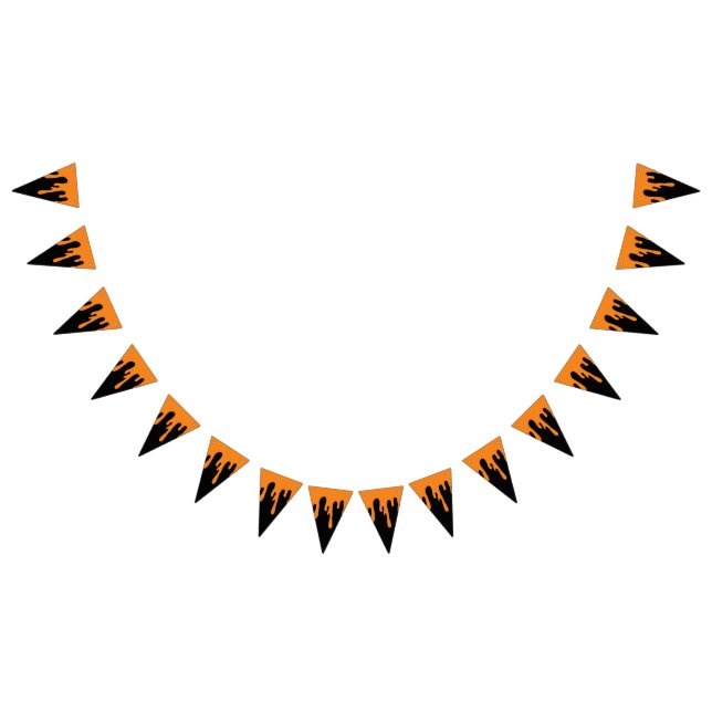 Halloween Spooky Orange Black Dripping Slime Bunting Flags (All)