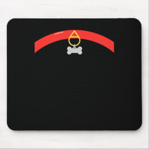 Halloween Spooky Paw Print Collar Bone Tag - Mouse Pad