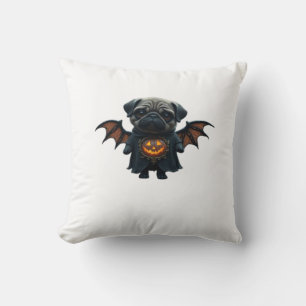 Halloween Spooky Pug Classic T-Shirt Throw Pillow