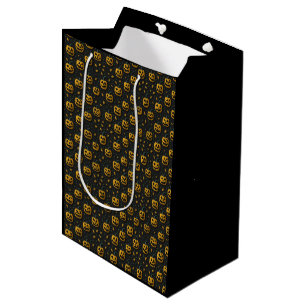 Halloween spooky pumpkin cartoon dark contrast medium gift bag