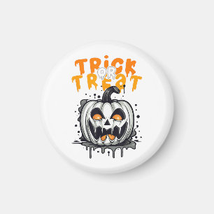 Halloween spooky Pumpkin Design Trick or Treat Magnet