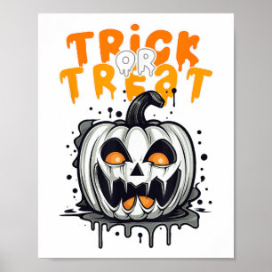 Halloween spooky Pumpkin Design Trick or Treat Poster