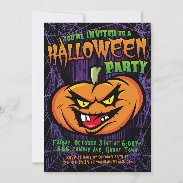 Halloween Spooky Pumpkin head Invitation (Front)
