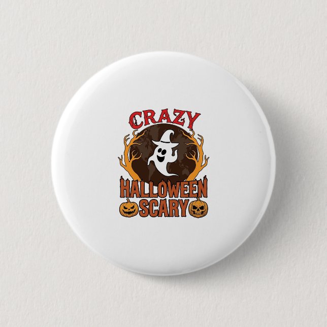 Halloween Spooky Pumpkin Retro Engraved Texture_1 2 Inch Round Button (Front)
