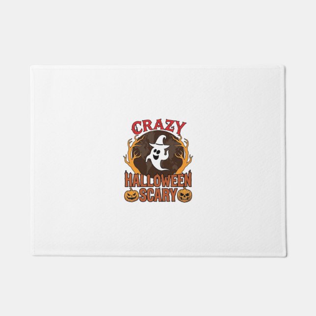 Halloween Spooky Pumpkin Retro Engraved Texture_1 Doormat (Front)
