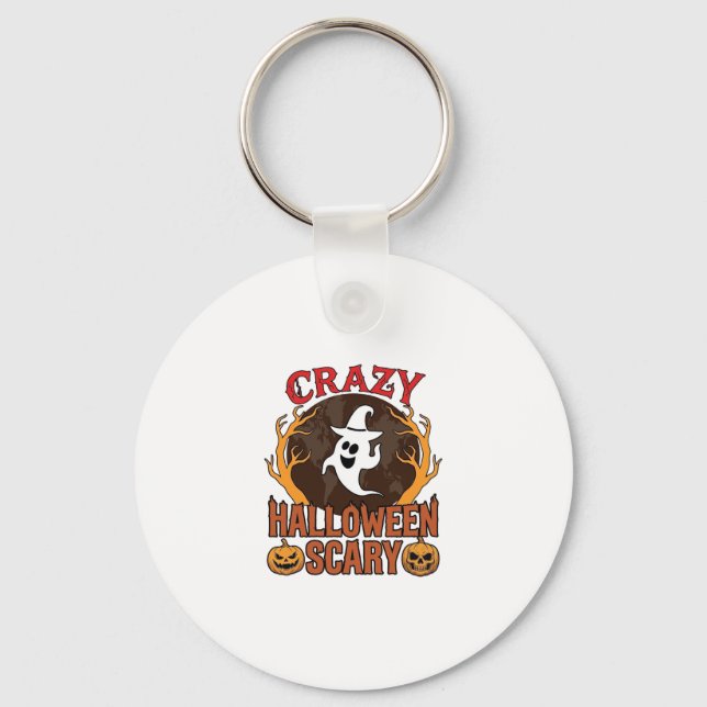 Halloween Spooky Pumpkin Retro Engraved Texture_1 Keychain (Front)