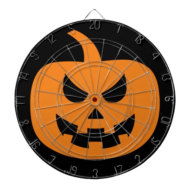 Halloween Spooky Pumpkin Scary  Dartboard (Front)