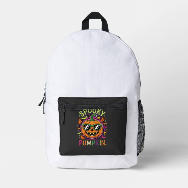 Halloween Spooky Pumpkin Sunglasses Vector Printed Backpack (Front)