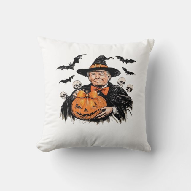 Halloween Spooky Pumpkin Throw Pillow (Front)
