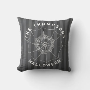 Halloween Spooky Scary Cute Spider Web Throw Pillow