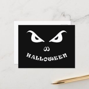 Halloween spooky scary face holiday postcard