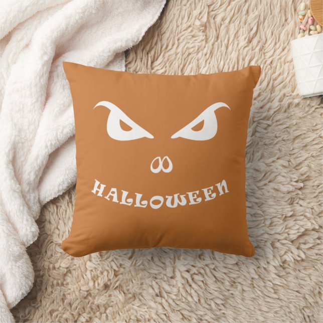Halloween spooky scary face throw pillow (Blanket)