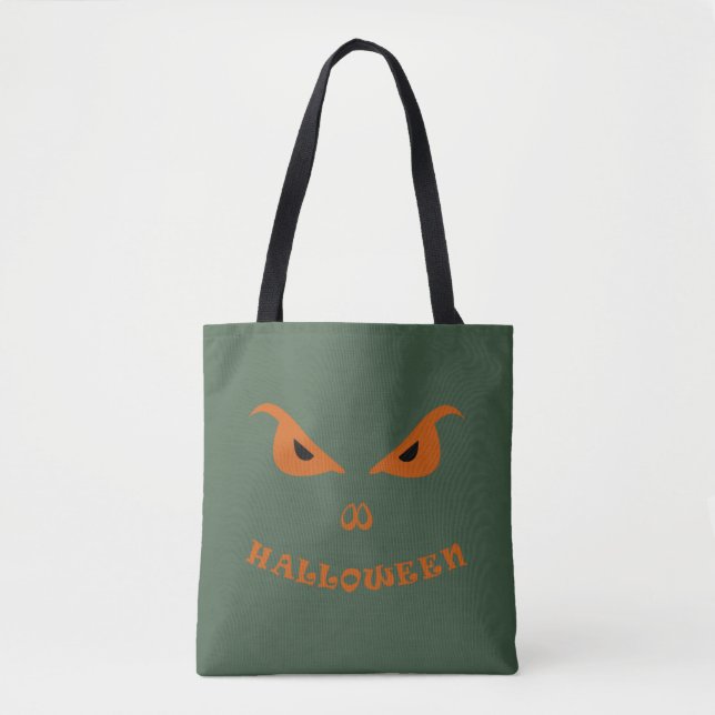 Halloween spooky scary face tote bag (Front)