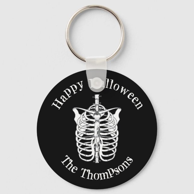 Halloween Spooky Scary Skeleton X Ray Keychain (Front)