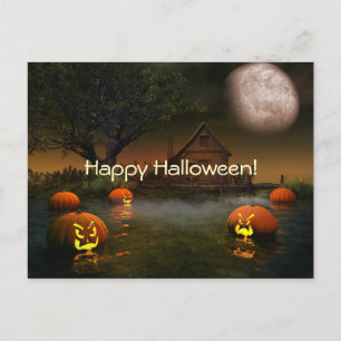 Halloween Spooky Scenes Postcard