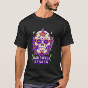Halloween Spooky Season Mexican Sugar Skull Hispan T-Shirt