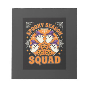 Halloween Spooky Season Squad Ghost Pumpkin Design Notepad