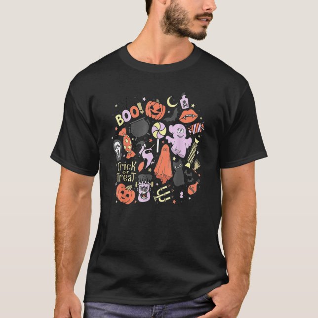 Halloween Spooky Season Witch Ghost Potions T-Shirt (Front)