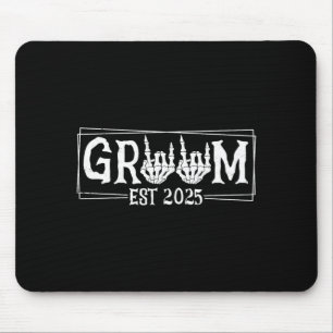 Halloween Spooky Skeleton Engagement Wedding Bride Mouse Pad