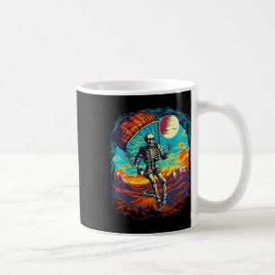 Halloween Spooky Skeleton Paragliding Skydiving Coffee Mug