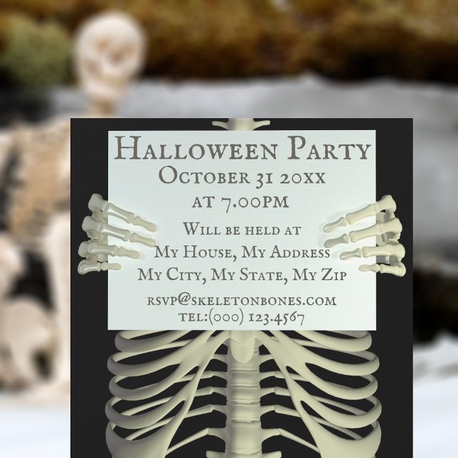 Halloween Spooky Skeleton Party Invitation (Spooky skeleton invitations for all sorts of spooky occasions)