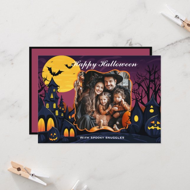 Halloween Spooky Snuggles Card (Front/Back In Situ)