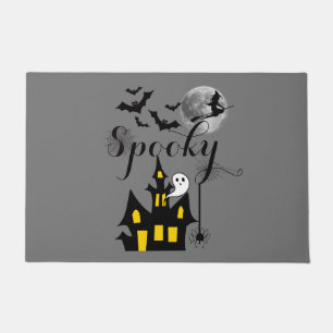 Halloween Spooky Spider bats witch haunted house Doormat