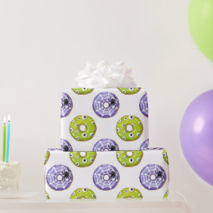 Halloween Spooky Spider Donut Wrapping Paper