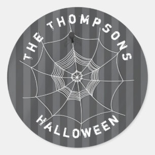 Halloween Spooky Spider Web Custom  Classic Round Sticker