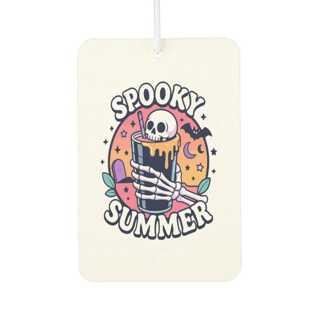 Halloween Spooky Summer Skeleton Drink Air Freshener (Front)
