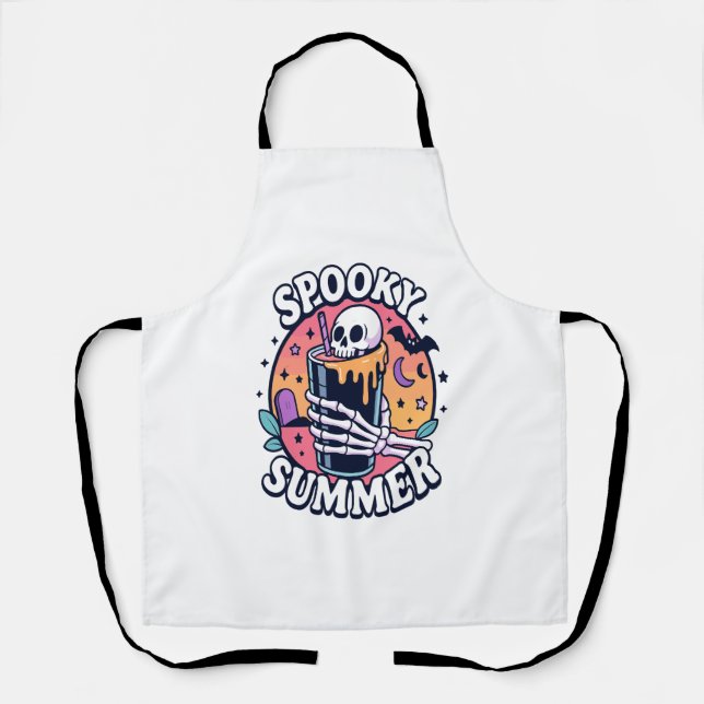 Halloween Spooky Summer Skeleton Drink Apron (Front)