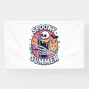 Halloween Spooky Summer Skeleton Drink Banner