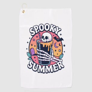 Halloween Spooky Summer Skeleton Drink Golf Towel